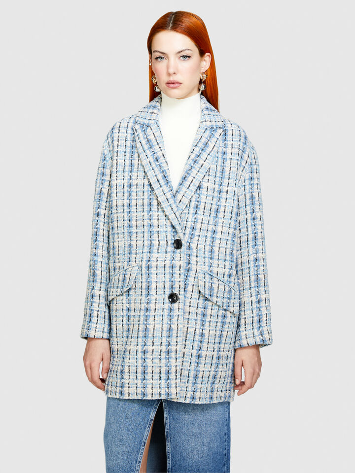 Yarn dyed bouclè jacket - women's jackets - Light Blue | Sisley image number 4